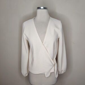 Madewell Cream Wrap Blouse